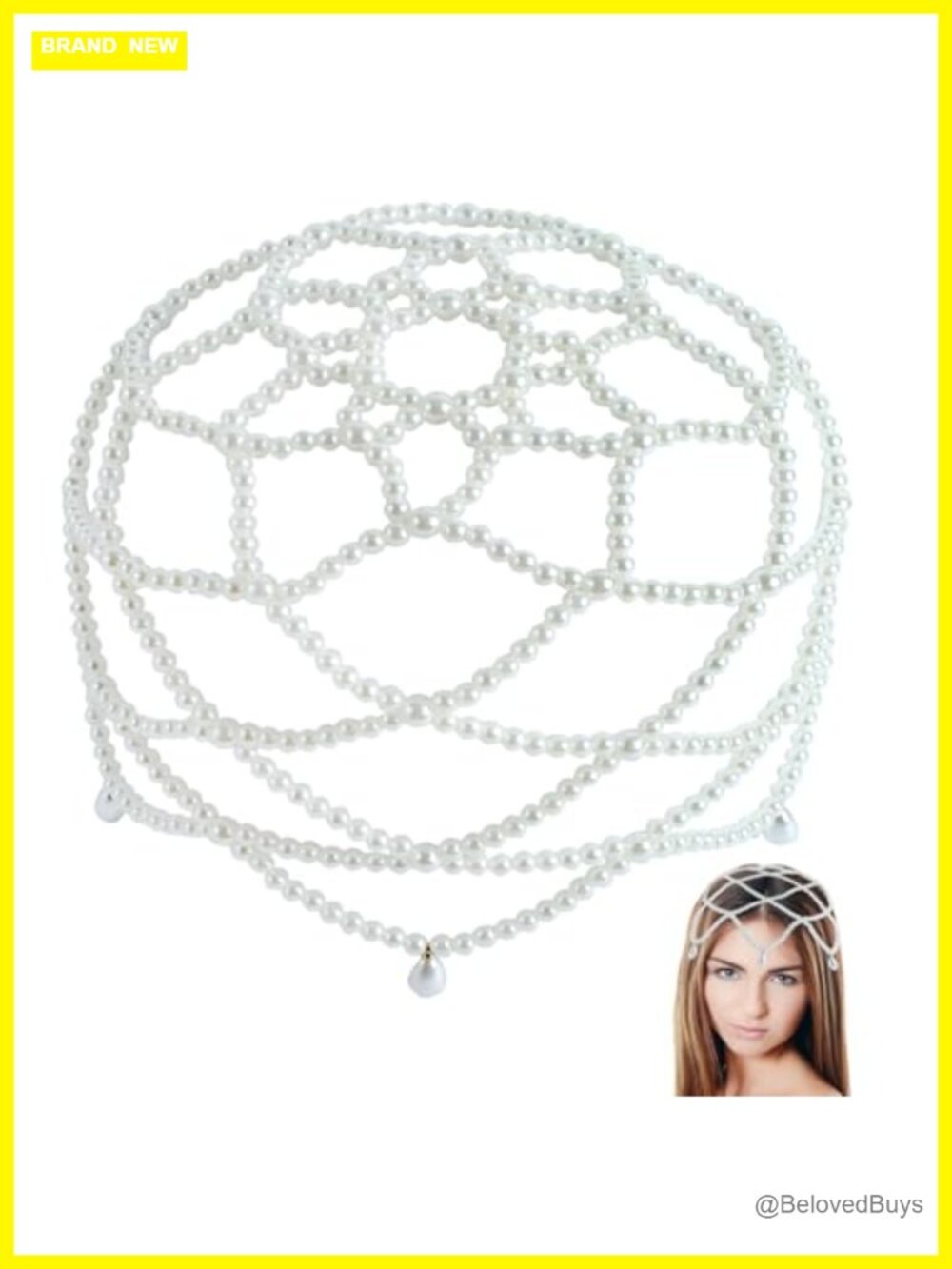 1920s Pearl Cap Headpiece Flapper Headband One Size